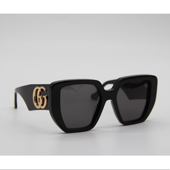 NEW GUCCI GG0956S 003 BLACK OVERSIZED WOMEN’S SUNGLASSES GUCCI - Picture 5 of 12